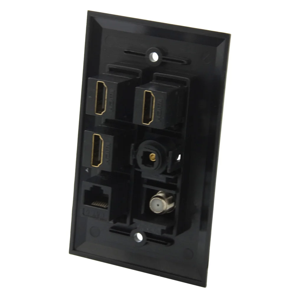 1 комплект Одноцветный черный цвет 3 порта HDMI порт CAT6 RJ45 Toslink F RG6 коаксиальный