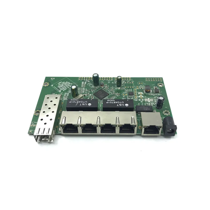 10/100/1000 M Gigabit Ethernet переключения оптического Media Converter одиночный режим 4 RJ45 UTP и 1 SFP