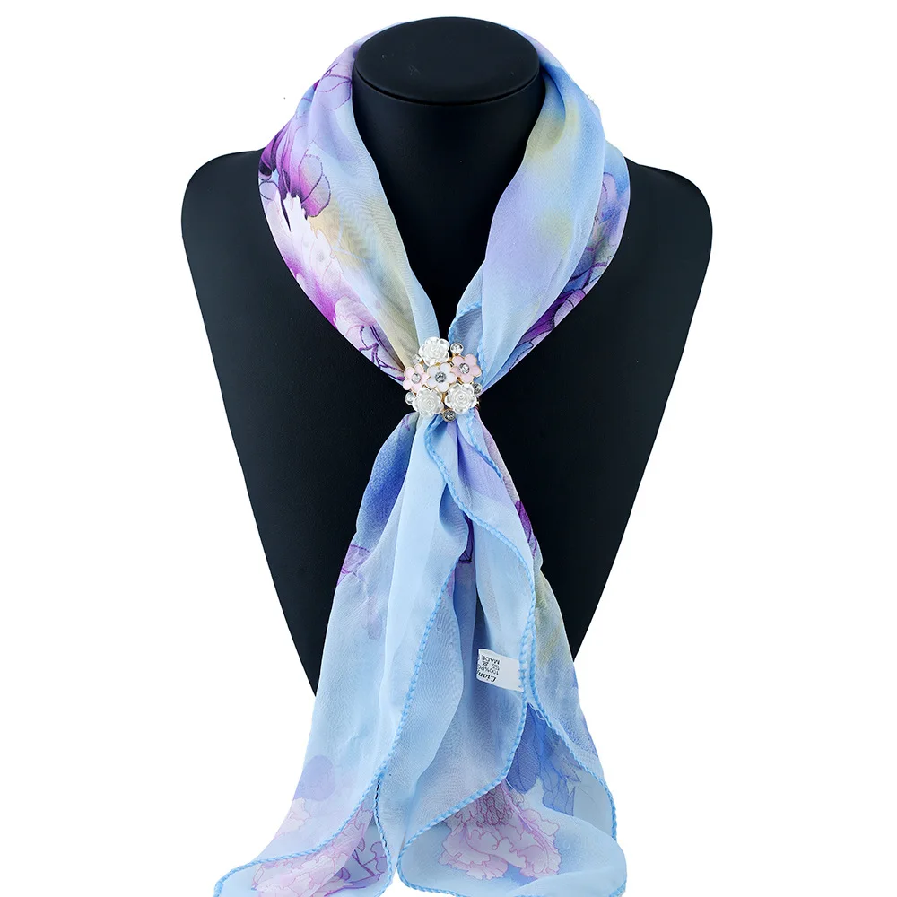 2017 Новый Trandy розовый Шелковый шарф с цветами Ювелирные изделия Белый Розовый