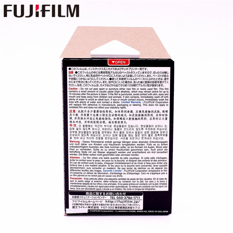 Оригинальная фотобумага Fujifilm Instax Mini 20 листов черная рамка для 8 7s 25 50s 90 9