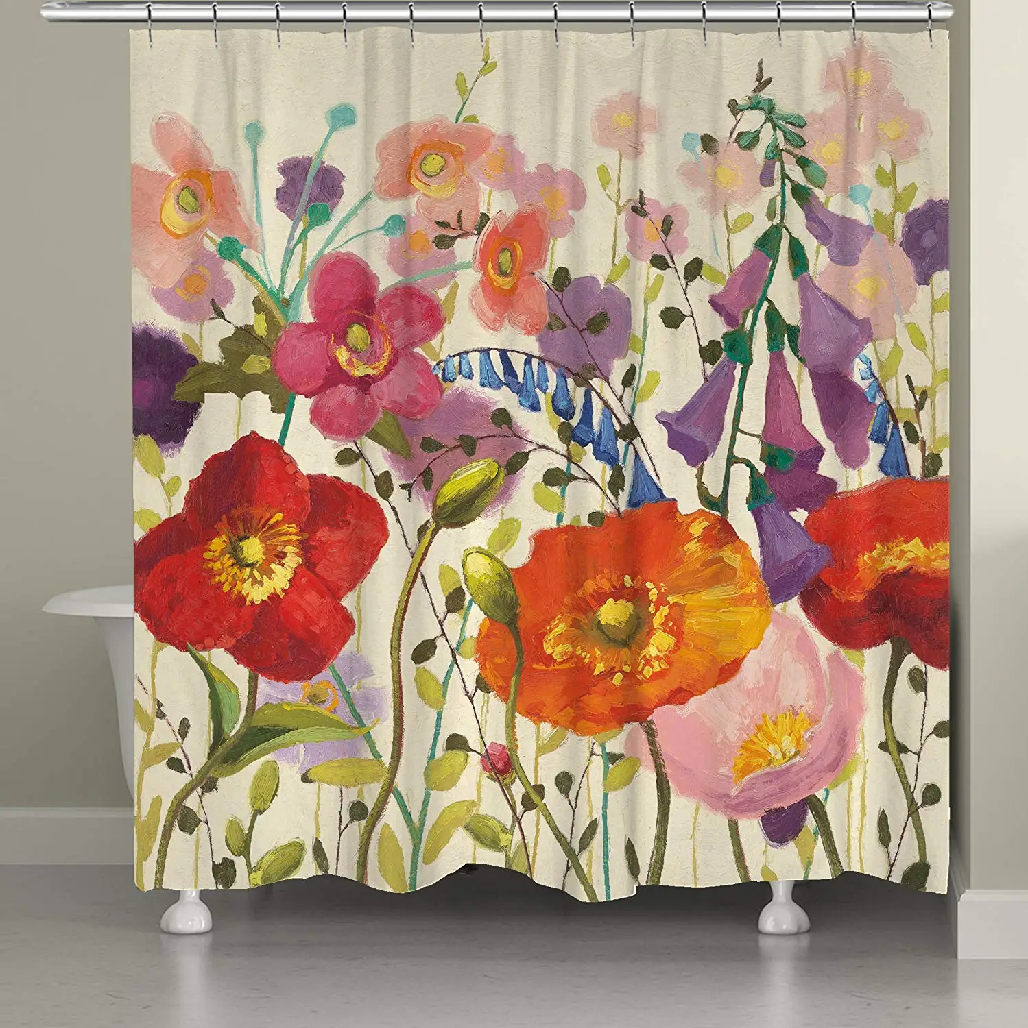 

Laural Home Couleur Printempts Shower Curtain