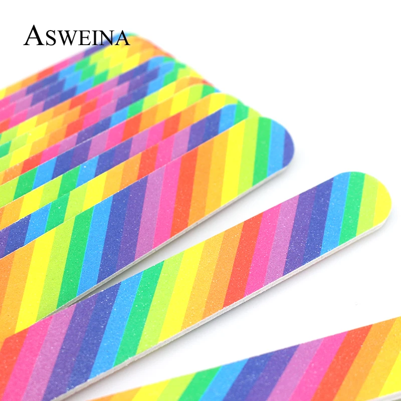 Пилки для ногтей ASWEINA 5 шт./компл. радужного цвета 17 9 мм деревянные материалы