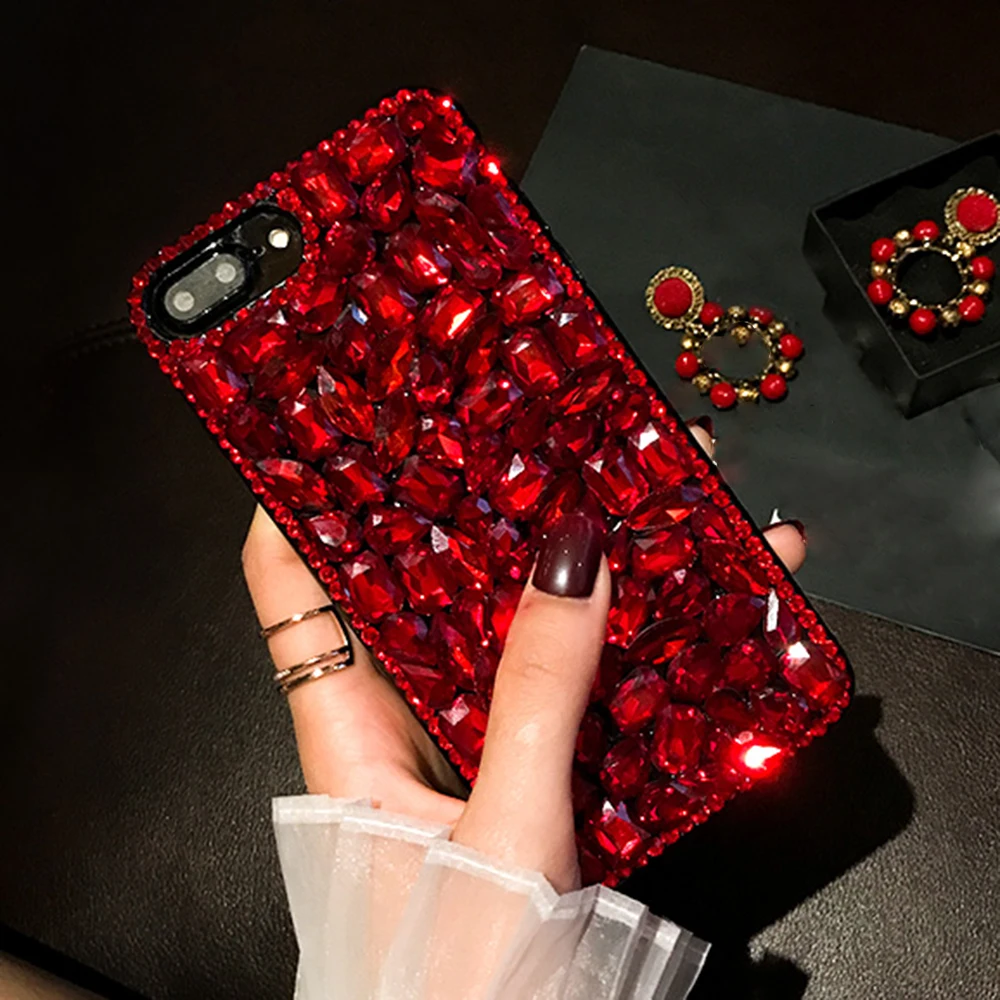 smartphone case For iPhone 7 Plus TPU+PC Acrylic Unique fashion Bling Diamond Luxury Glitter DIY Handmade Cute Shell Cover |