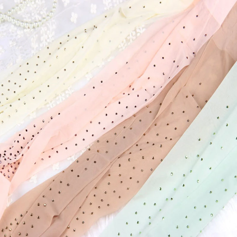 

INDJXND NEW Womens Ladies BASIC Stretch Woman Sexy Nylon Elastic Thin Bling Crystal Rhinestone Pantyhose Tights Stockings 2019