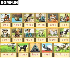 Алмазная живопись HOMFUN Aap noot chem, картина с полными квадратнымикруглыми стразами 5D, вышивка крестиком, домашний декор, подарок A02101