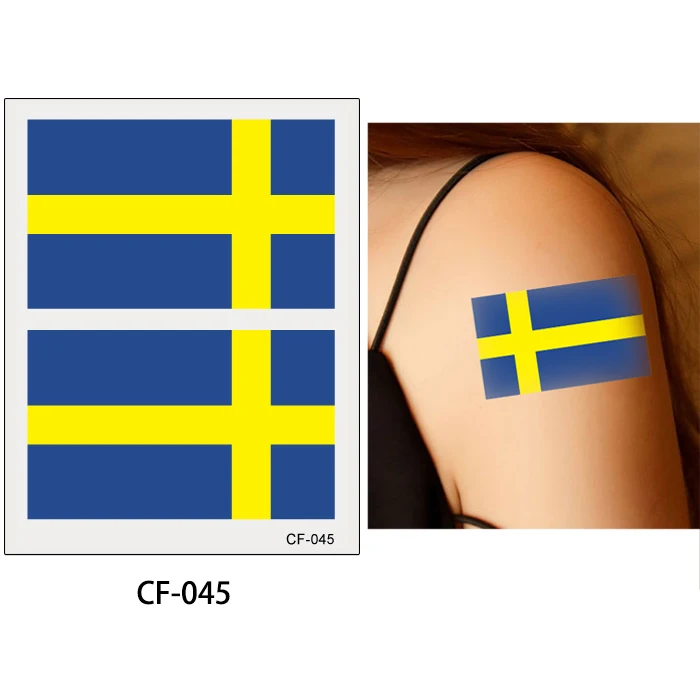 CF-045 Sweden Glaryyears 10 листов 6*8 см Кубок мира Национальный Баннер флеш тату «флаги» временные футбольные спортивные Funs смотреть игры тело стикер - Цвет: CF-045 Sweden