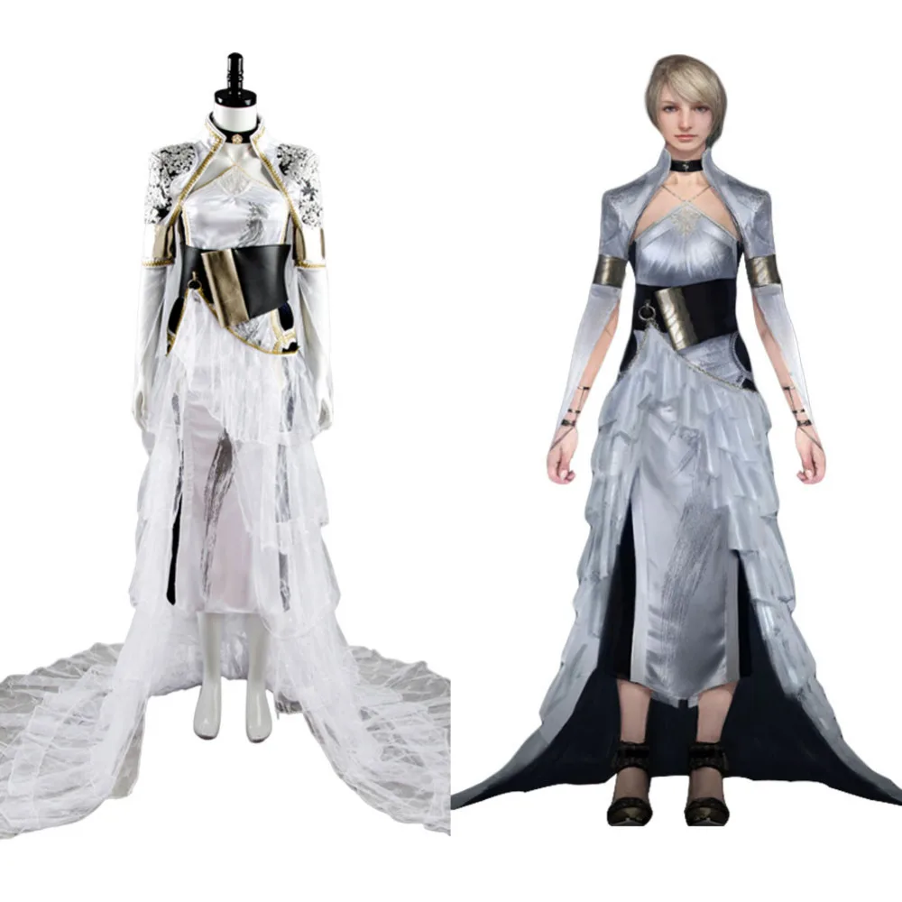 Костюм для косплея финальной фантазии XV Lunafreya Nox Fleuret красивый белый костюм на