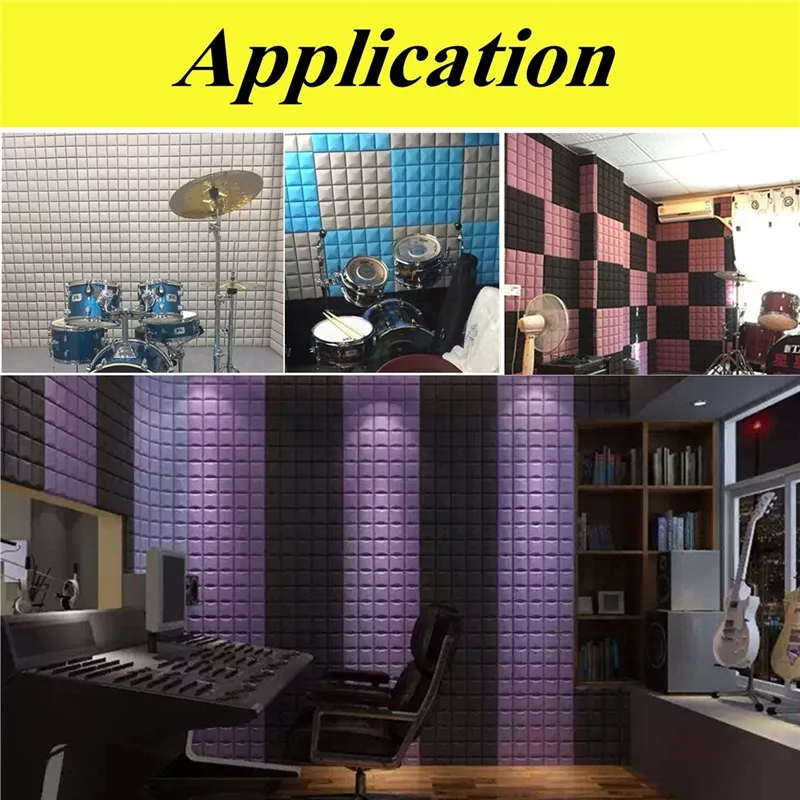 5Pcs Ticken Acoustic Foam Panel Sound Treatment Stop Noise Absorption Sponge Tiles Studio KTV Drum Room Soundproofing Padding