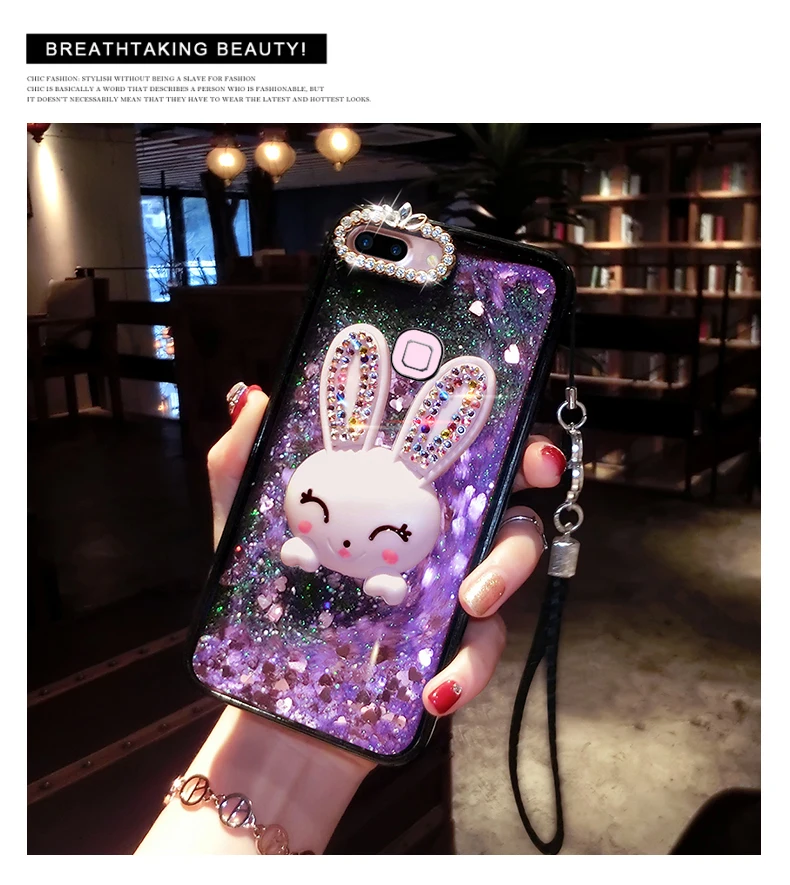 Rabbit Purple Diamond чехол-Кролик для OPPO F9 Pro Cover Liquid мобильный чехол для телефона s для OPPO A73 A77 A79 A83 A9 F3 F5 F7 кронштейн, чехол для телефона - Цвет: Rabbit Purple