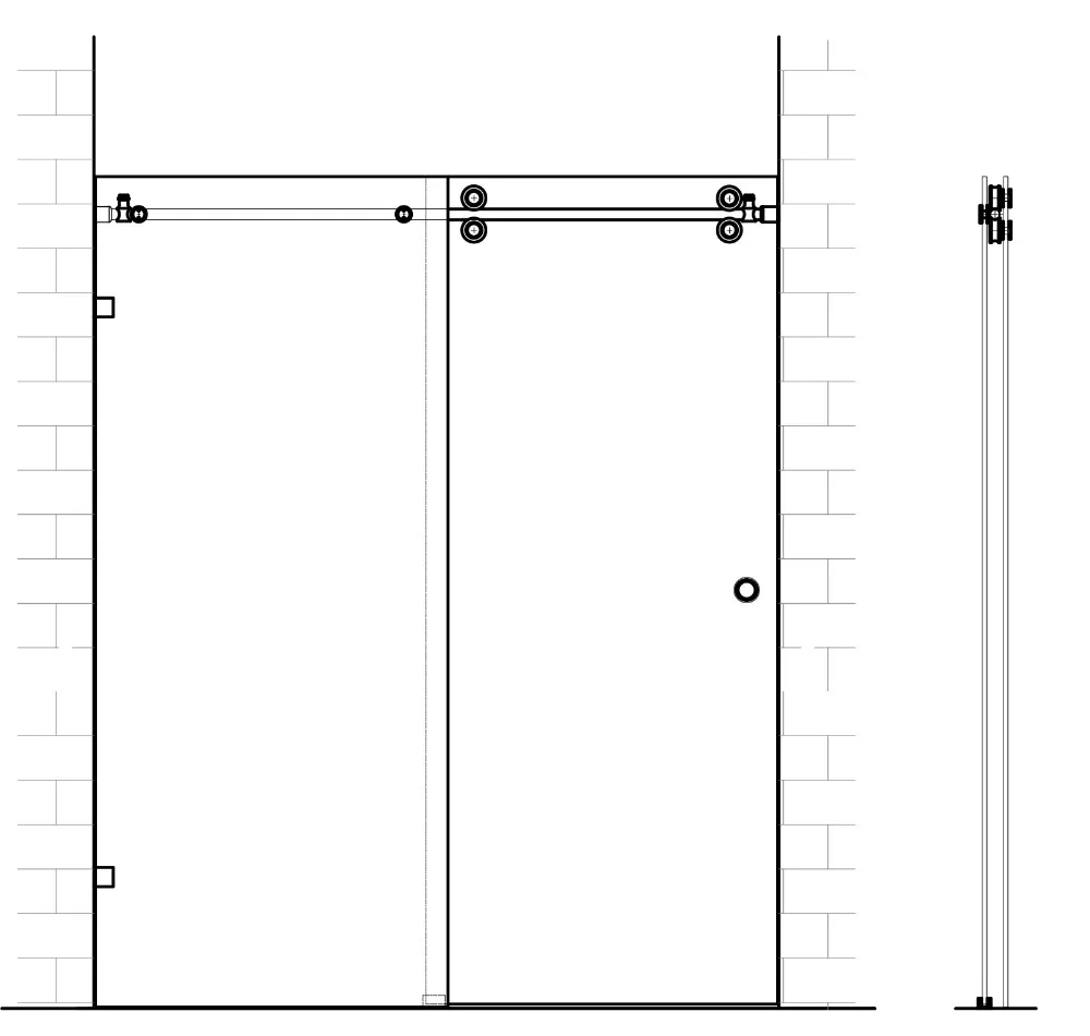 DIYHD бескаркасная душевая дверь двойной ролик раздвижная направляющая из