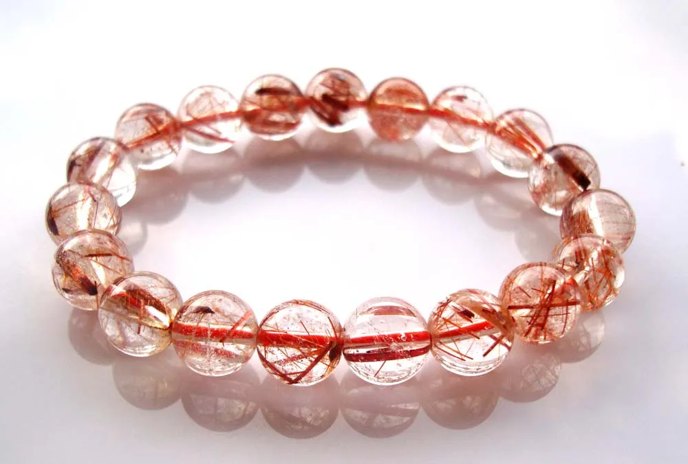 Бесплатная доставка браслет из натуральной меди рутилированный кварц 10 мм