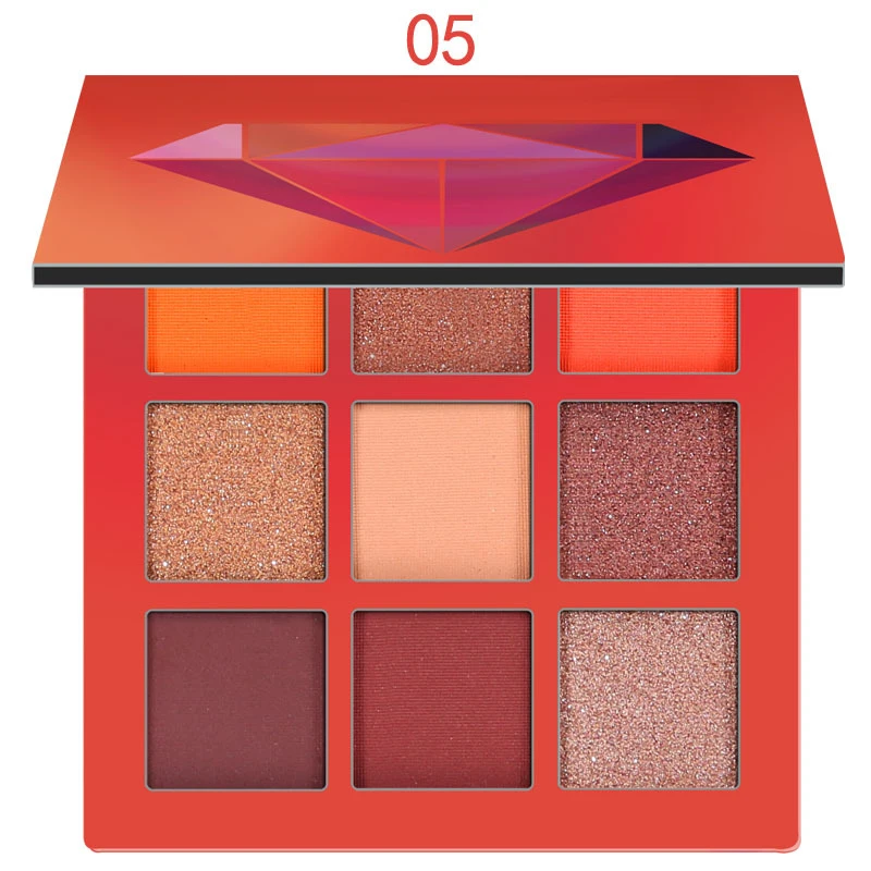 9 цветов блестящие тени для макияжа Pallete матовые век Палитра мерцающие и алмазные