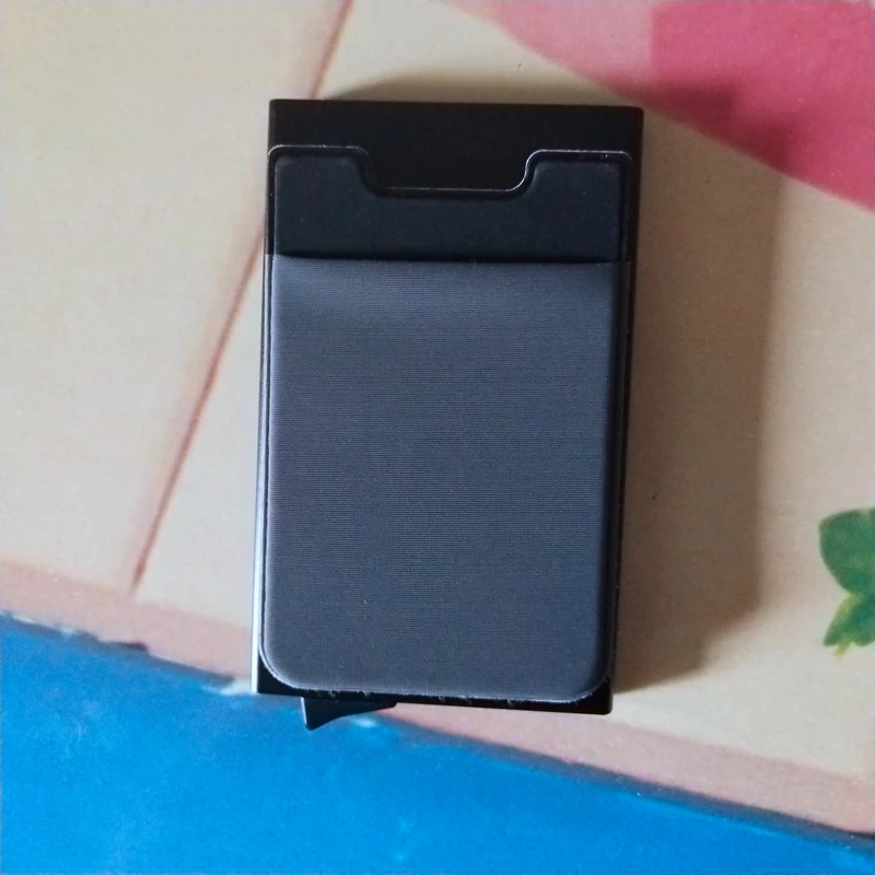 Мужской алюминиевый кошелек с задним карманом ID держатель для Карт RFID Блокировка мини тонкий металлический кошелек автоматический всплывающий кошелек для кредитных карт