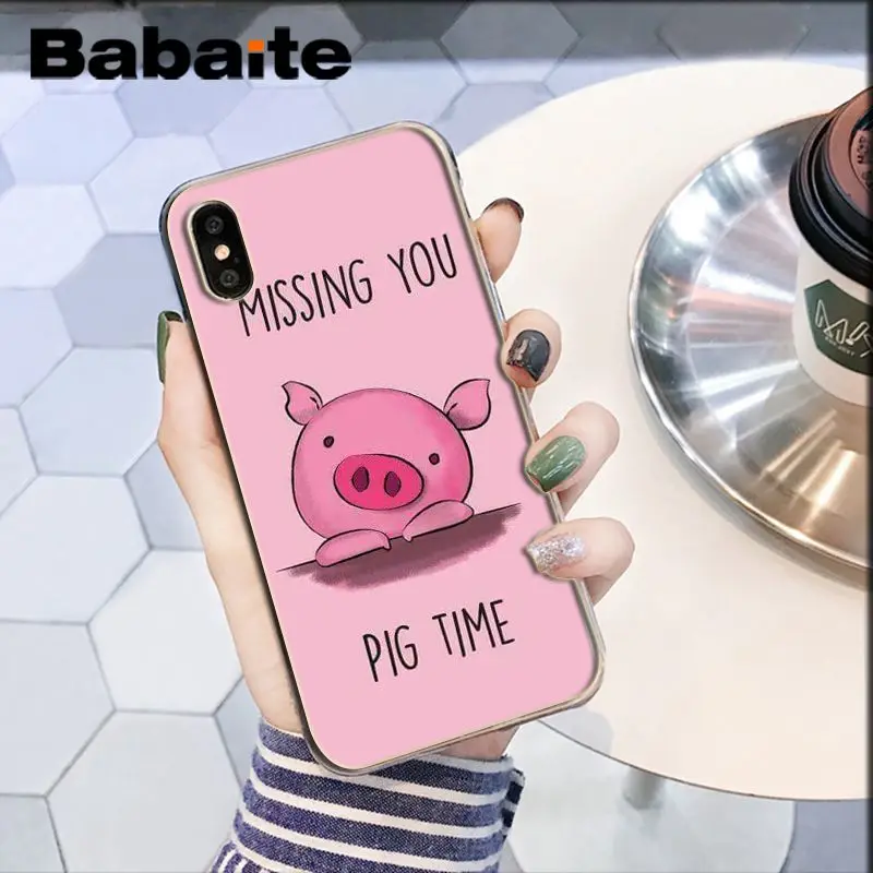 Babaite прекрасный мультфильм Свинья ТПУ Мягкий силиконовый чехол для телефона для iPhone X XS MAX 6 6s 7 7plus 8 8Plus 5 5S SE XR