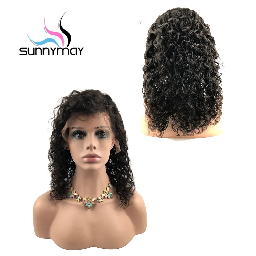 Sunnymay 13x4 вьющиеся Синтетические волосы на кружеве человеческих волос парики с детскими волосами предварительно вырезанные бразильские волосы Remy Синтетические волосы на кружеве парики для Для женщин