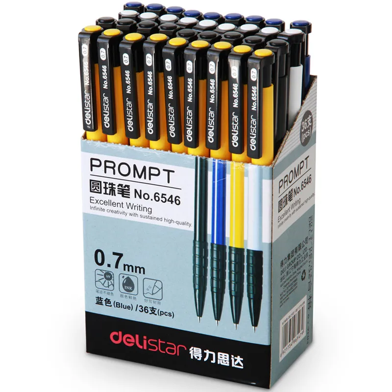

Deli 0.7mm Ballpoint Pen Blue ink Ball Pen 36pcs/lot