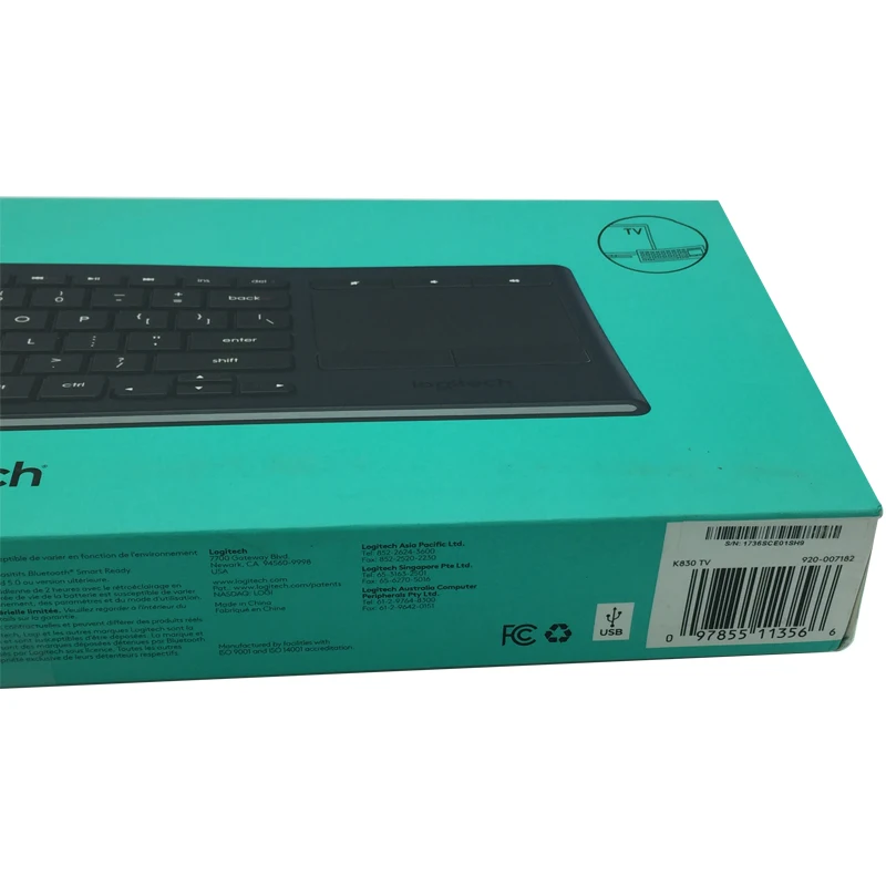 Logitech K830, задний светильник, зарядка, отличное сочетание, HTPC, беспроводная, Bluetooth, сенсорная, десять метров, мышь, литиевая клавиатура, домашняя