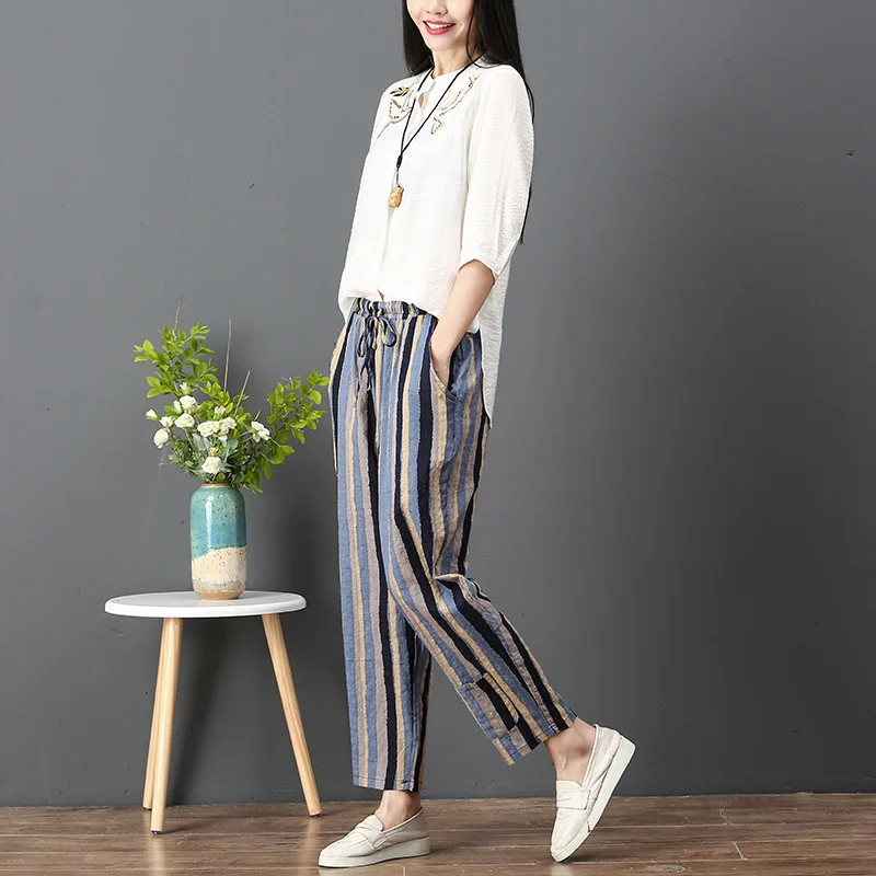 Художественные универсальные цветные вертикальные полосы с высокой талией