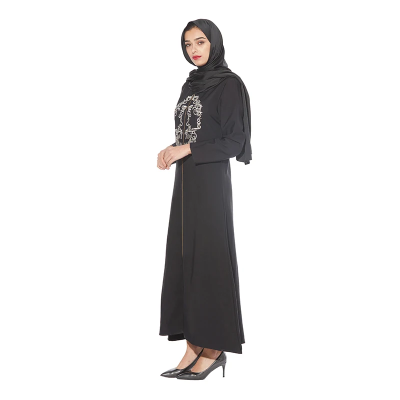 Мусульманские платья Дубай Abaya с вышивкой модное мусульманское женское платье