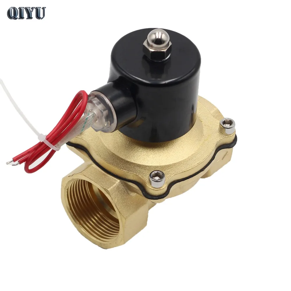 AC 220V DC 12V 24V DN08 DN10 DN15 DN20 DN25 DN32 DN40 латунный нормально закрытый Соленоидный клапан для