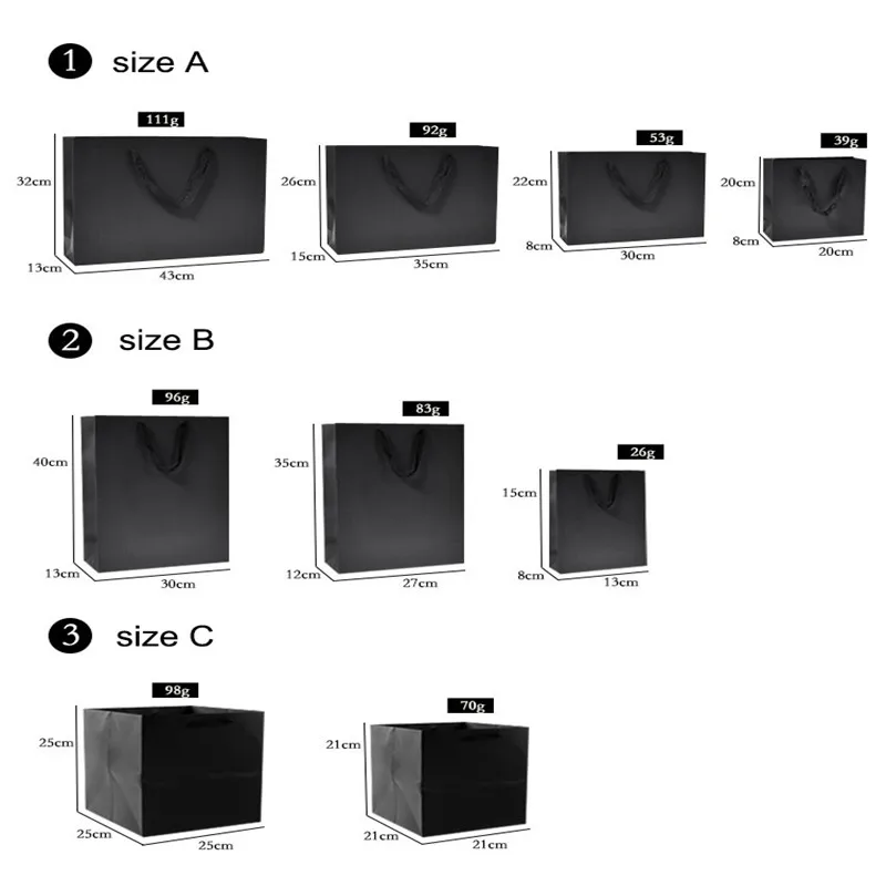 2019 5 шт высококачественные картонные пакеты картон черный/белый/крафт шоппинг