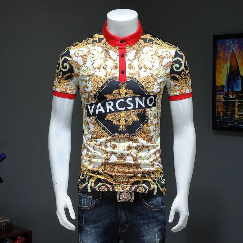 2019 summer men lapel POLO short-sleeved shirt embroidered qiantang 2009 article number T311 P75 | Мужская одежда