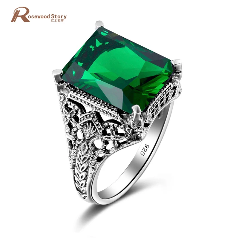 Женское Винтажное кольцо из серебра 925 пробы с изумрудом|ring for|rings for womenring ring |