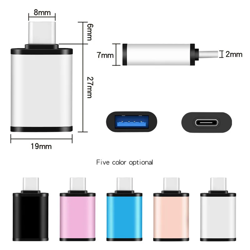 Адаптер USB USB3.0 Type C с разъемом OTG для Macbook Huawei Matebook Samsung S8 S9 S10 Plus|Переходники и