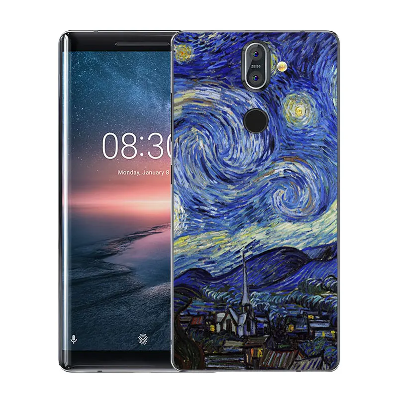 5.5 inch for Nokia 8 Sirocco Back Phone Cover Coconut Printed Luxury Soft TPU Shell Coque Ultra Thin Cases | Мобильные телефоны и