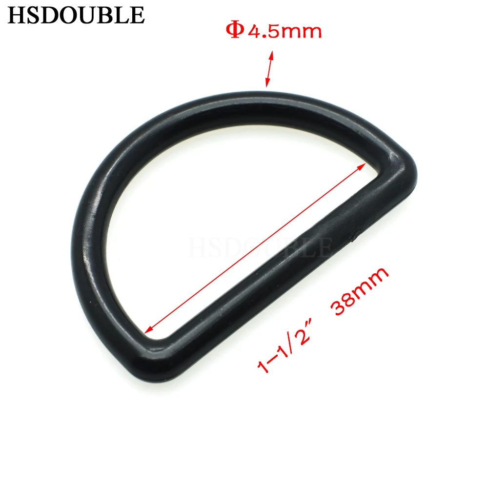Пластиковые d-образные пряжки Размеры 10 мм 12 15 20 25 30 38 45 черный