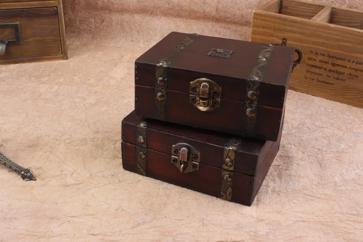 Античный дом для офиса; дерево коробка двойной ремень Подарочный ювелирный контейнер Прямоугольник Деревянный домашний чехол Ретро-органайзер сувенирные коробочки