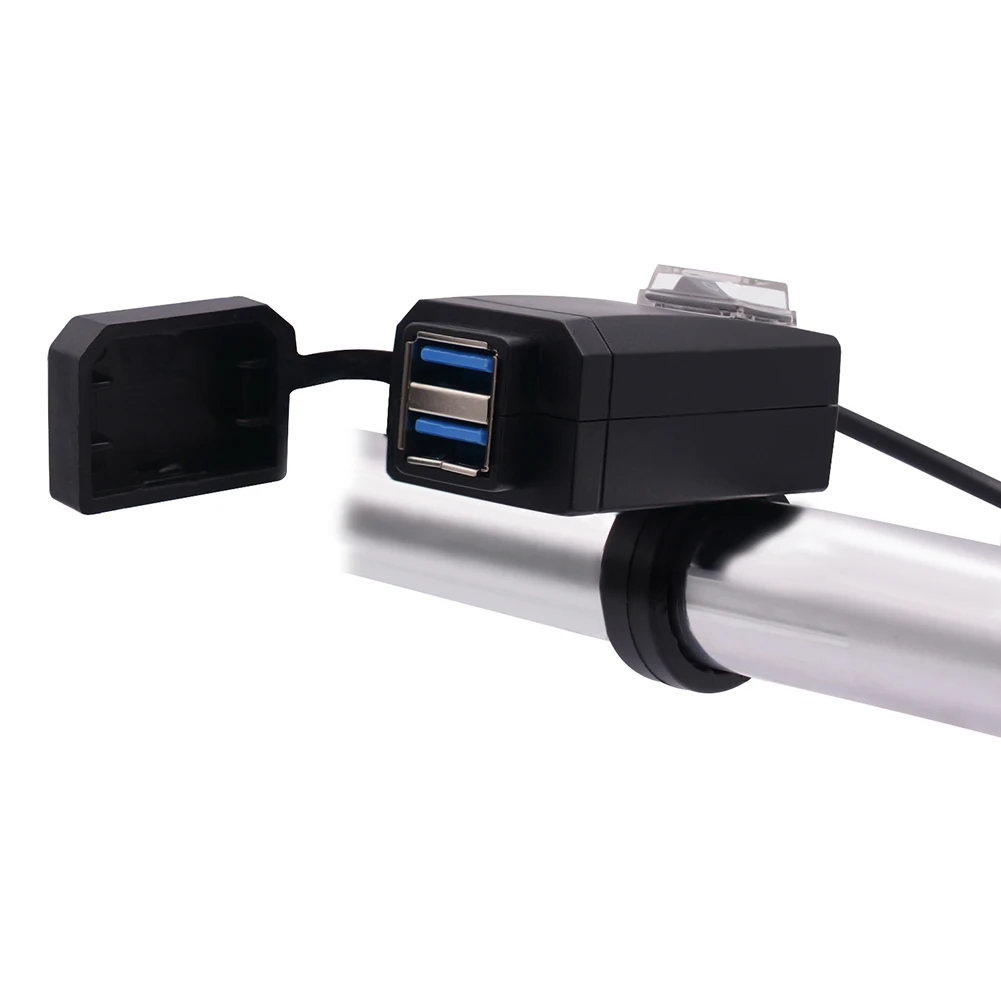 Водонепроницаемый QC3.0 мотоцикл двойной USB зарядное устройство 12 24V светодиодный