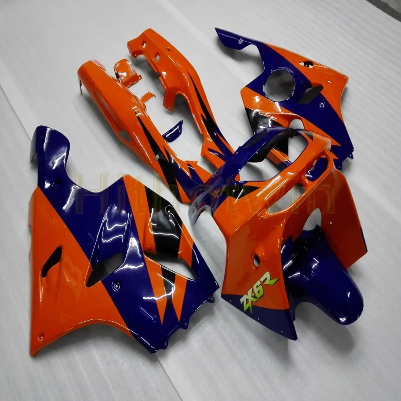 Customt мотоцикла обтекатель для KAWASAKI ZX6R 1994 1995 1996 1997 ZX 6R рамы и крепления/полные комплекты обтекателей+ винты+ серый боди ki - Цвет: L