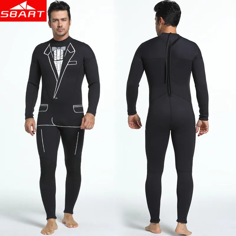 Профессиональный 3 мм неопрена Гидрокостюмы мокрого типа мужской костюм принт