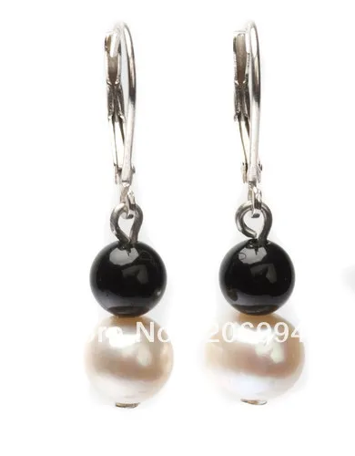 Висячие серьги фабричная цена подлинный 10 мм розовая раковина жемчужина с черным
