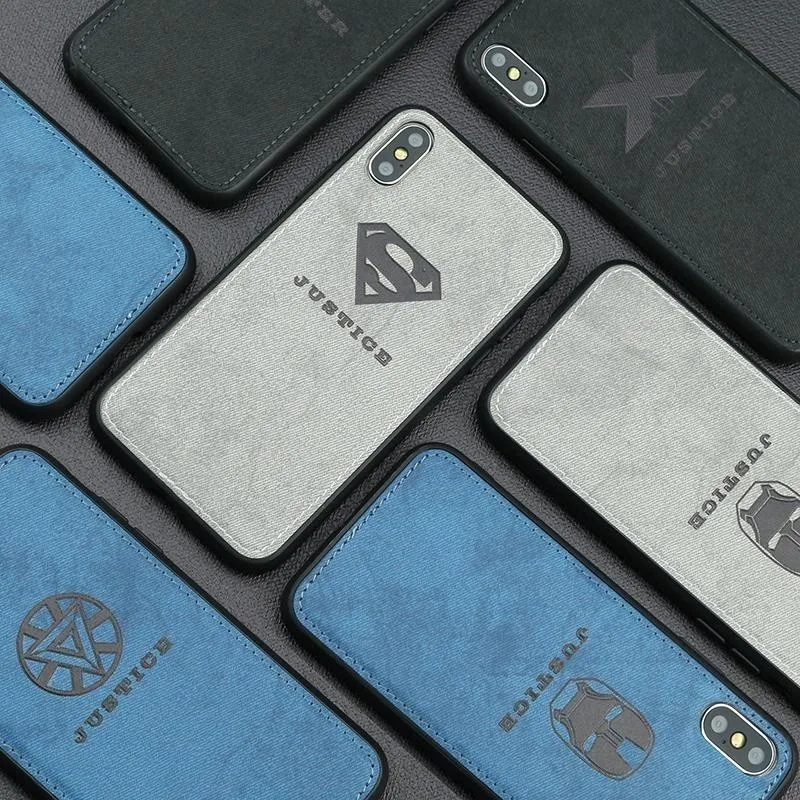 Марвел Мстители ткань чехол для телефона для Iphone 7 8 6 6s Plus X Xs Max Xr паук ткань мягкий чехол DC Вселенная холст силиконовый чехол