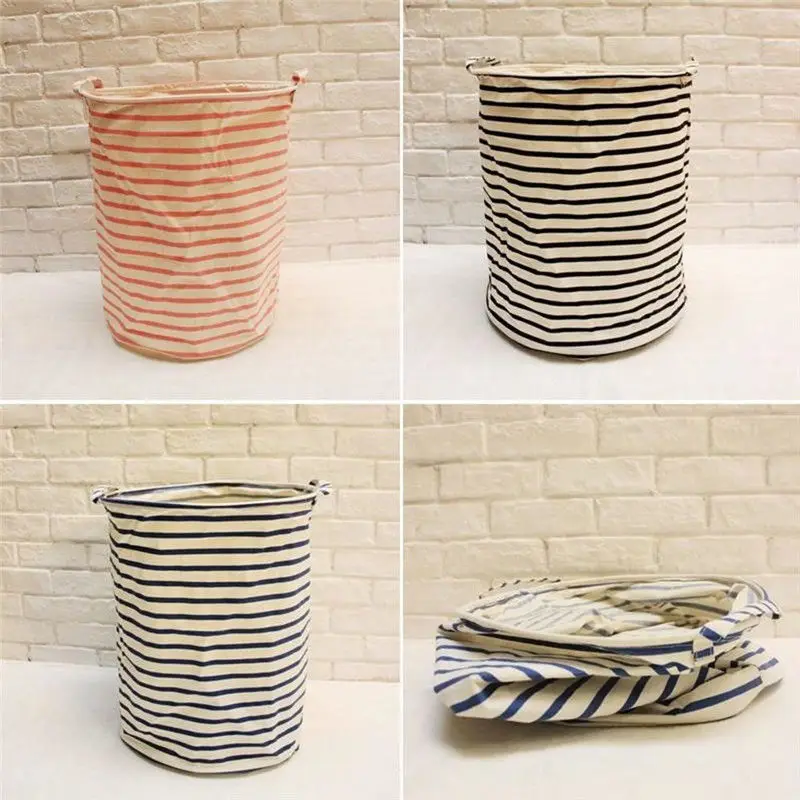 Большая корзина для белья мультяшный мешок хранения одежды в полоску домашней