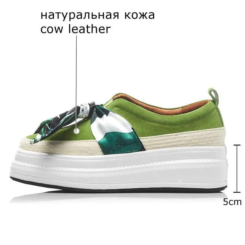 ALLBITEFO/женские кроссовки из натуральной кожи на плоской подошве с бантом-бабочкой