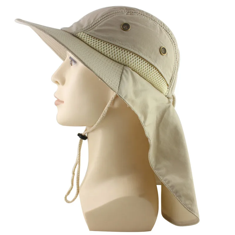 

Newly Fishing Boating Hiking Hat Wide Brim Ear Neck Cover Outdoor Sun Flap Cap VK-ING