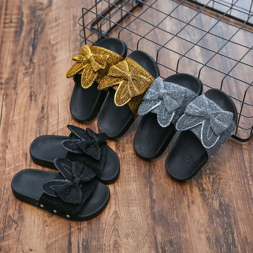 

Girl Sandals Princess Shoes Bow Sequin Shiny Slipper Rabbit Ear Shoes Ribbon Party School Play Best Gift