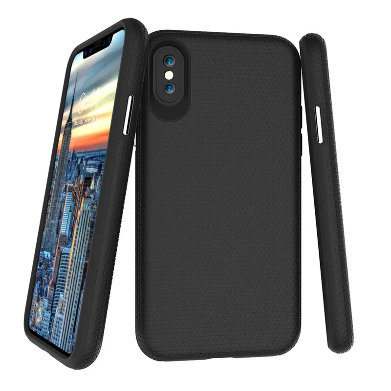 Чехол из ТПУ с покрытием и силиконовым для iPhone XS мягкая задняя крышка двухслойная