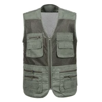 new outdoor fishing vests quick dry breathable multi pocket mesh jackets photography hiking vest army green fish vest hot sale