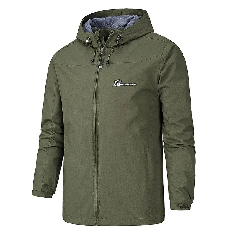 Army Green Queshark мужские и женские ветрозащитные водонепроницаемые куртки с капюшоном для альпинизма, походов, велоспорта, ветровка для спорта на открытом воздухе, ветровка для певицы - Цвет: Army Green