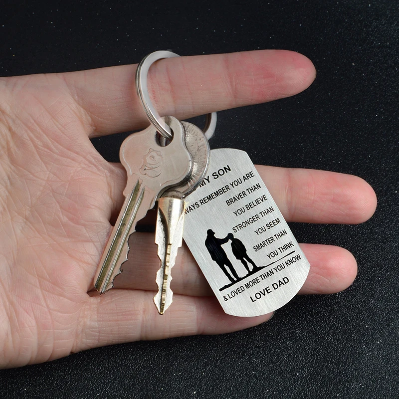 New stainless steel letter keychain love dad mom rucksack key chian car ring fathers mothers day best gifts 372685 | Украшения и