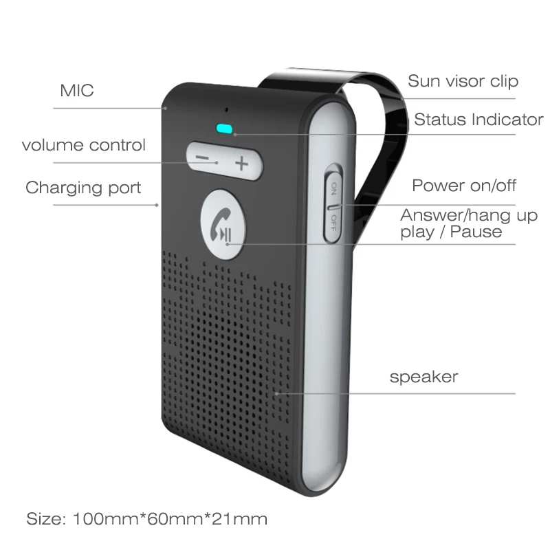 FDOMAIN Интеллектуальный голосовой контроль автомобиля Bluetooth динамик A2DP handsfree kit