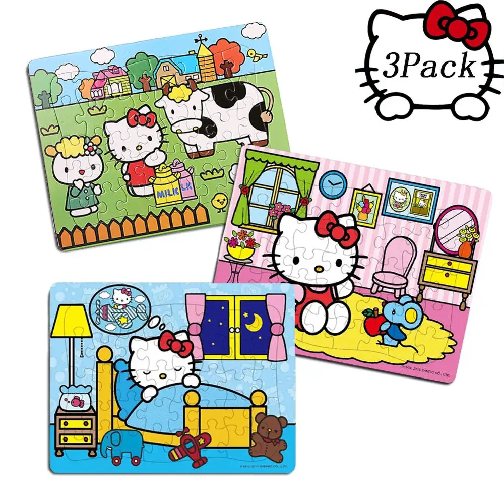 Hello Kitty 40 шт пазл для детей 4-8 Обучающие Развивающие Пазлы игрушки | Игрушки и хобби