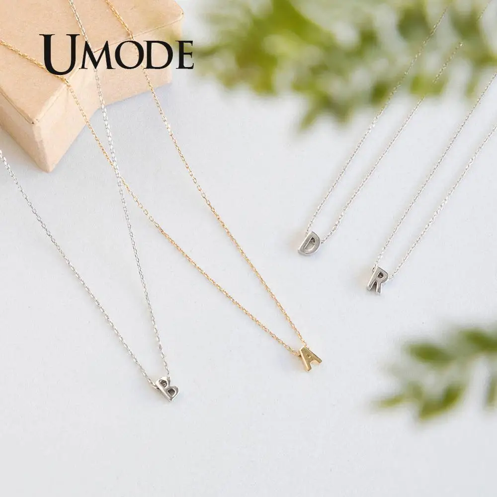 UMODE женское серебряное ожерелье-чокер с 26 буквами, персонализированное золотое ожерелье с подвеской, летние ювелирные аксессуары UN0373