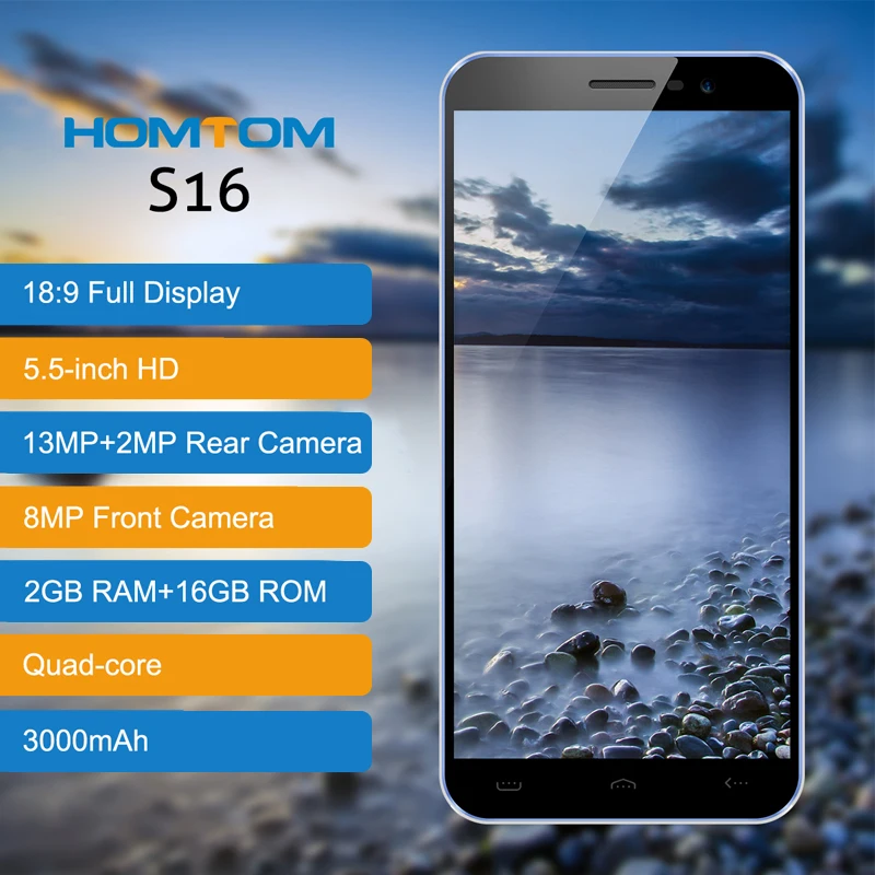 Оригинальный 5 дюймов HOMTOM S16 смартфон 3g MTK6580 Quad core 1. Гц Android 7 0 2 ГБ Оперативная
