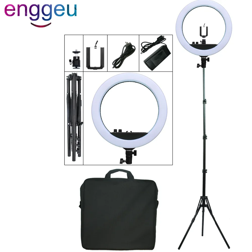 12" 185pcs LED кольцевая лампа 3200K/5500K с регулировкой яркости для фото и видеосъемки в студии и для селфи.