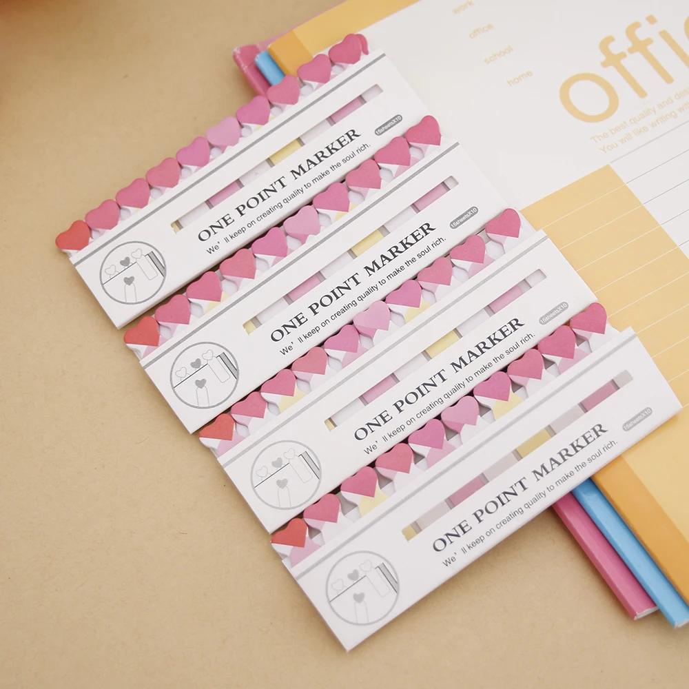1 шт. Kawaii Love Heart Sticky Memo Pad Notes N Times Стикеры Flags закладки корейские Канцелярские